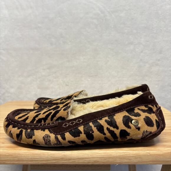 UGG Ansley Leopard Spot Calf Hair Slipper Women’s Size 7 - Picture 7 of 16